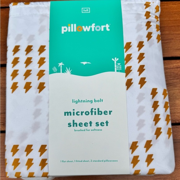 Microfiber Kids' Sheet SetRecycled Lightning Bolt Pattern. Size Full - Picture 1 of 3